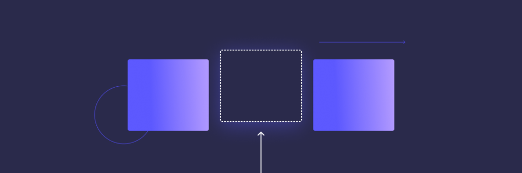 Graphic representation of a process or workflow with three rectangular elements connected by arrows indicating direction.