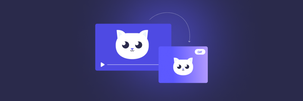 Drag and drop functionality illustration with cat icons on a purple background.
