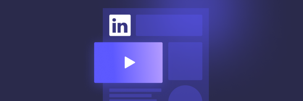 Abstract representation of linkedin's interface elements with a play button, suggesting video content.